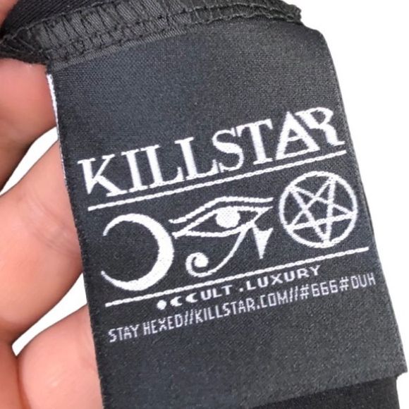 Killstar | Cresent Moon Goth Punk Lace Trim Dress Wednesday Adams Grunge - Picture 6 of 8